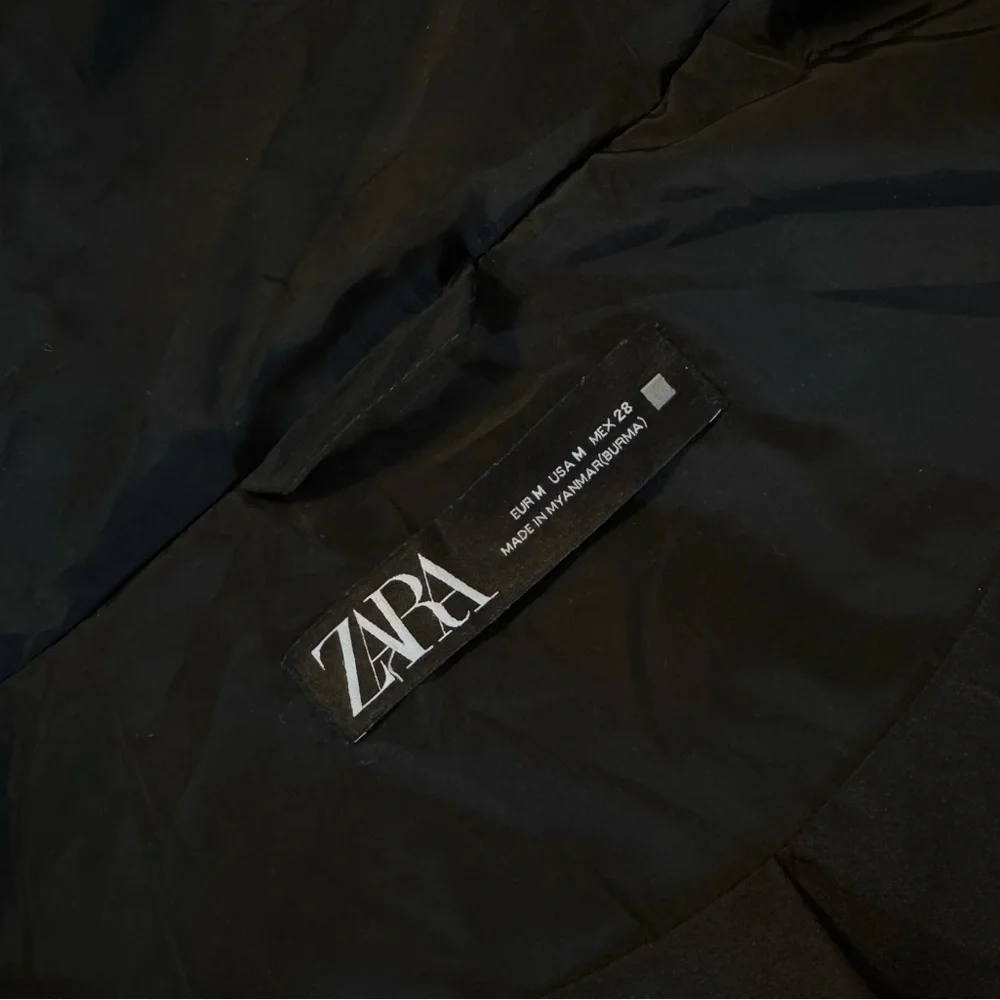 Zara Women's Black Long Down Hooded Puffer Coat - Water/Wind Res - Size: M - Picture 11 of 14